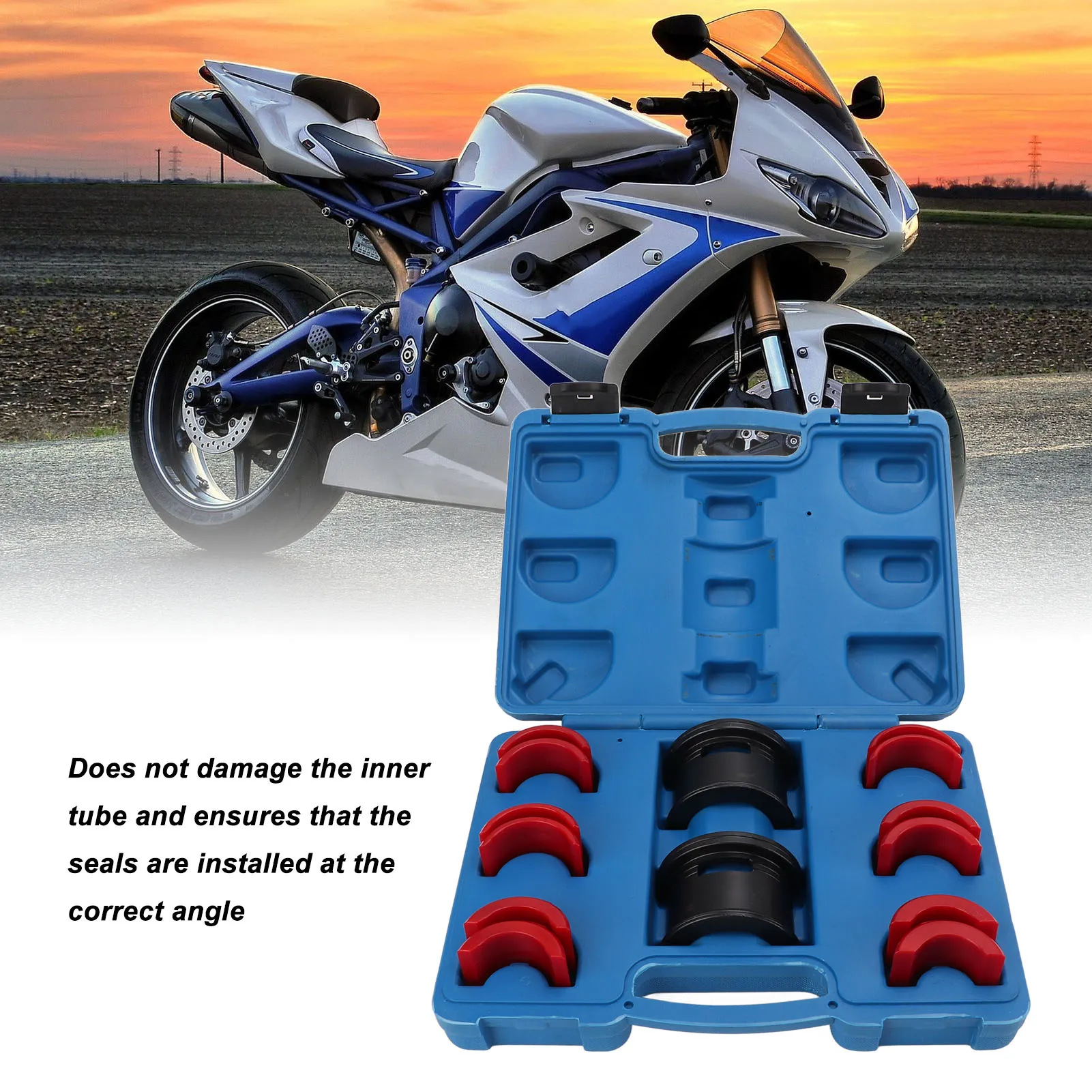35‑50mm Motorcycles Front Fork Seal Driver Installer Tool Set Carbon Steel Universal for Motorcycles Bicycles Repair Tool