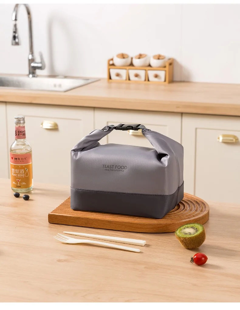 Isolierte Lunch-Tasche mit Schnalle, Langlebige Tragbare Lunchbox, Kühltasche, Thermische Bento-Tasche, Lebensmittelträger, Schultertasche – Detail 11
