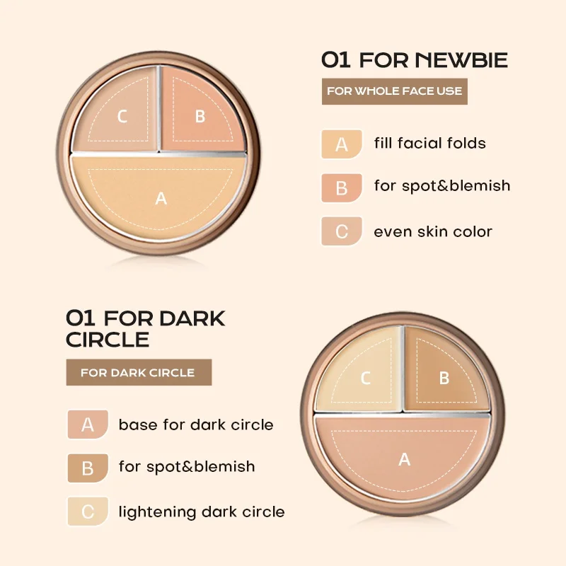 Nebel volle Abdeckung makellos poreless 3 Farbe Creme Concealer natürliche unsichtbare Akne wasserdichte Feuchtigkeit creme Gesicht Make-up