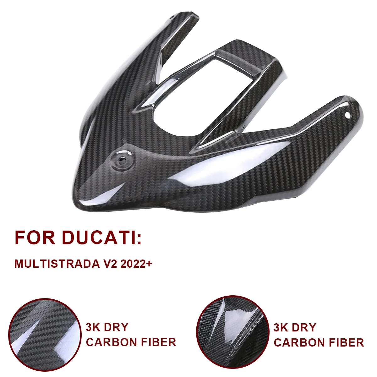 ملحق تعديل الدراجة النارية من ألياف الكربون النقية 3K بنسبة 100%، مناسب لـ DUCAT Multistrada V2 2022+