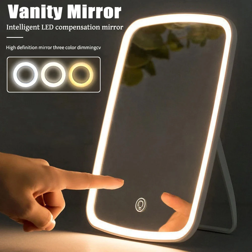 Lumières de vanité USB lumière tricolore pliable miroir de maquillage salle de bain coiffeuse éclairage réglable LED lumière de vanité pour la beauté
