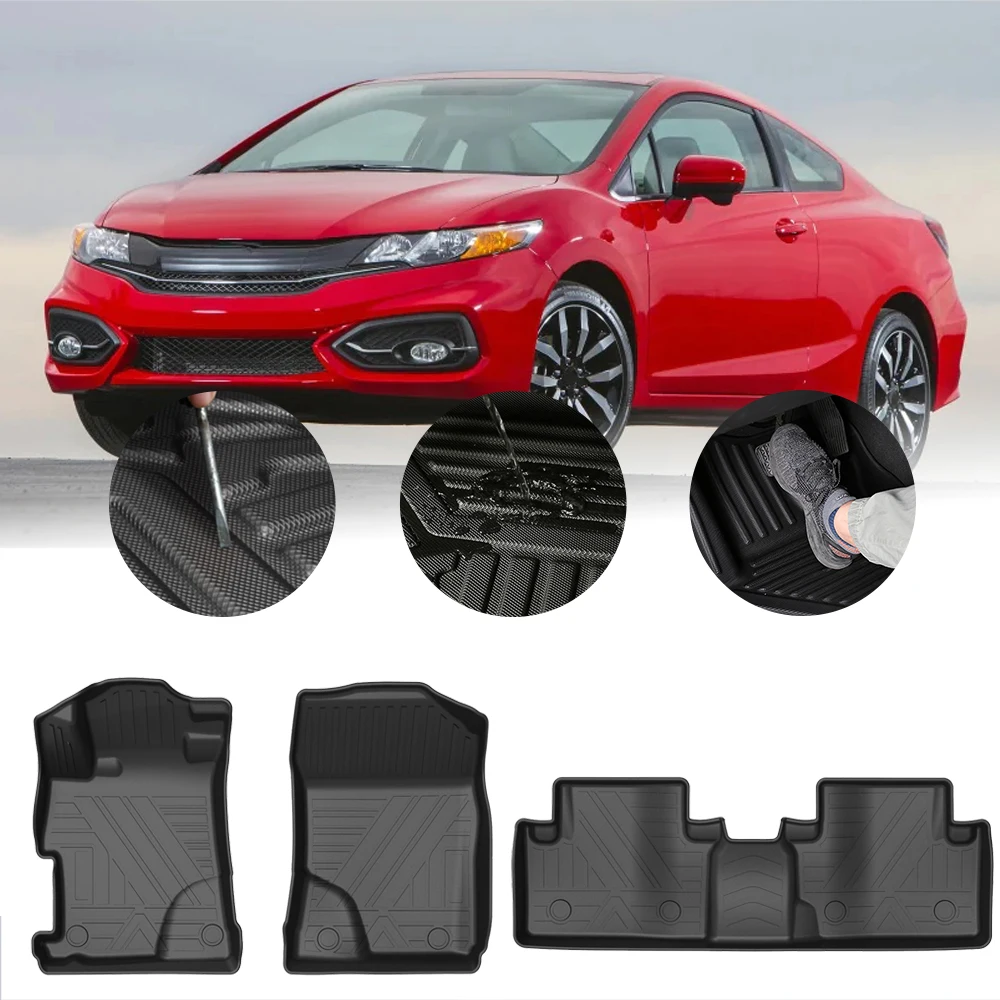 

TPE Car Floor Mats for Honda Civic 2012 2013 2014 2015 2016 Waterproof Protective Rubber Car Pad Liner Auto Interior Accessories