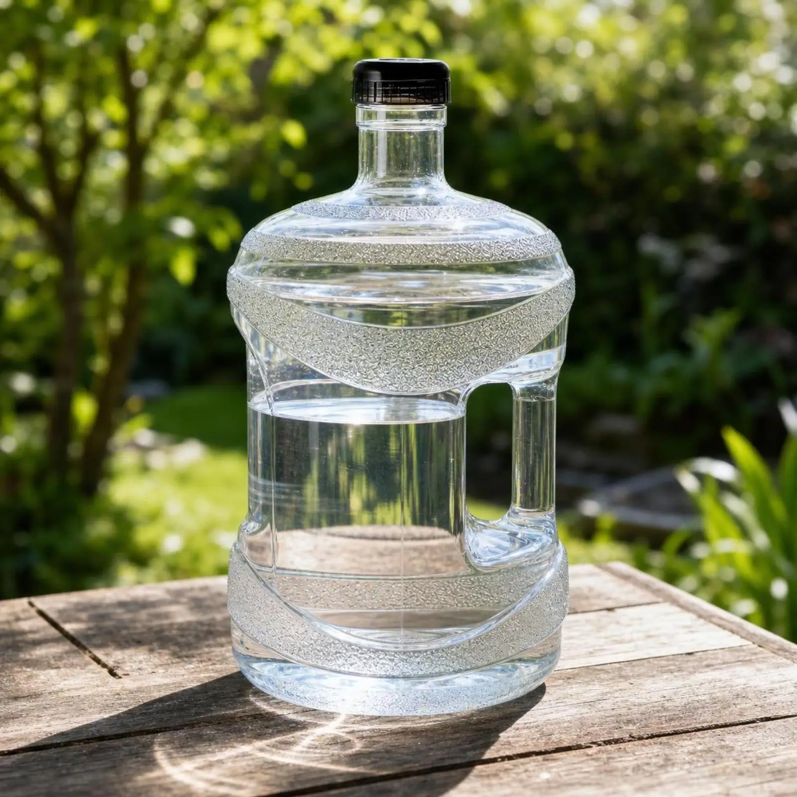 Clear Water Dispenser Vessel with Wide Base Narrow Neck for Easy Pouring