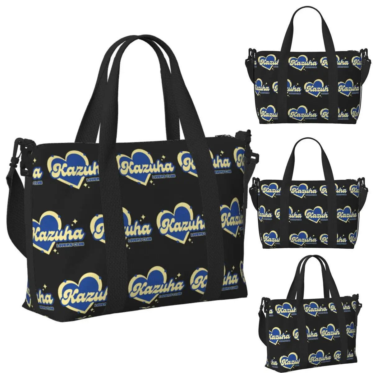 

Custom Kazuha Lovers Club Beach Travel Bag Large Capacity Tote Bags for Gym Sport Women Shopping Duffle Shoulder Bag