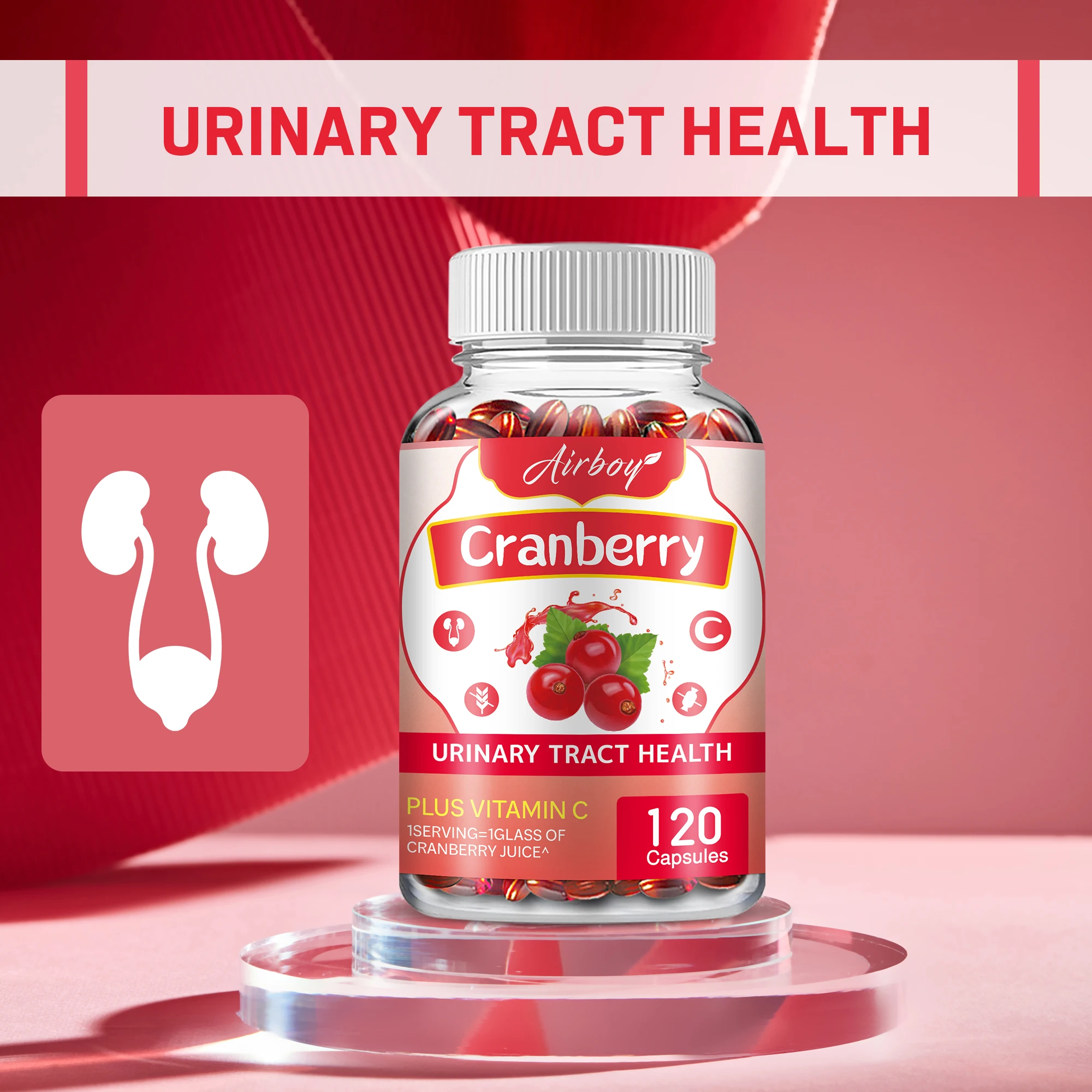 Cranberry - Supports Urinary and Immune Health, Bladder Control and Promotes Healthy Kidney Function