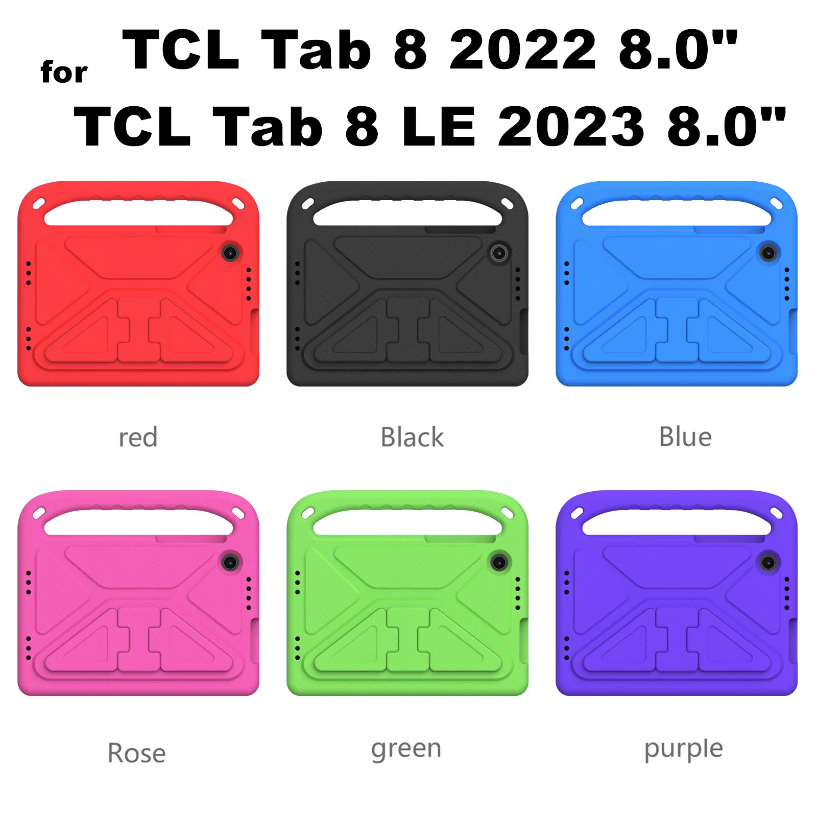 for TCL Tab 8 LE 8.0 Inch 2023 Tablet Case for TCL Tab 8 4G 2022 8.0 Inch 9132G2 Handle EVA Case Shockproof Stand Cover