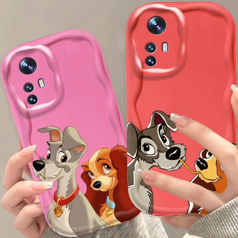 Disney Lady And The Tramp For Xiaomi Mi 14 12 12T 11 Lite Poco M6 X6 X5 X4 X3 M3 F4 Pro GT NFC 5G Wave Oil Funda Phone Case