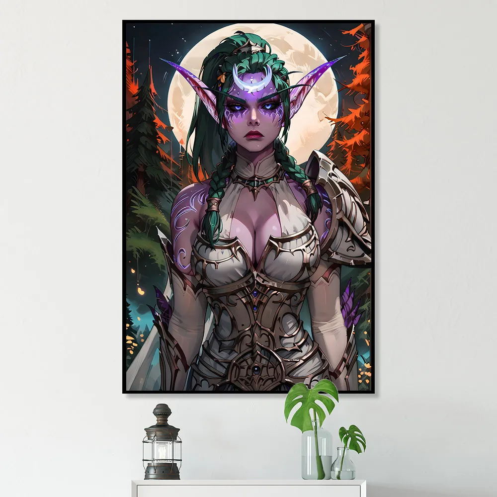 ملصق قماش سيلفانس مثير ، طباعة جاينا عالية الدقة غير خاضعة للرقابة ، فن جداري ، ديكور منزلي ، لوحة مخصصة ، لعبة رائعة