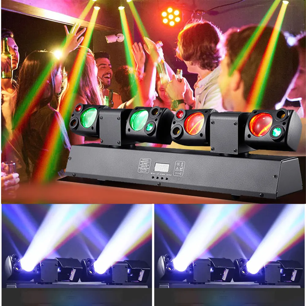 2025 LED DJ أضواء للمسرح مزدوجة الرؤوس DMX جو بار مصباح شعاع للمنزل حفلة المحيطة ديسكو الرقص معدات الإضاءة الديناميكية