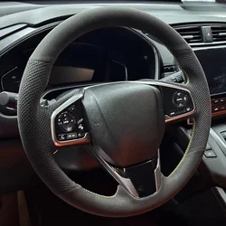 Customize Suede Car Steering Wheel Cover For Honda CRV CR-V 2017-2019 Clarity 2016-2018 Civic Civic 10 2016-2019 Car Interior