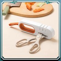Knife Sharpener, 4 In 1,Kitchen Blade And Scissors Sharpening Tool, Professional 4-Stage Knife Accessories ,Grey
