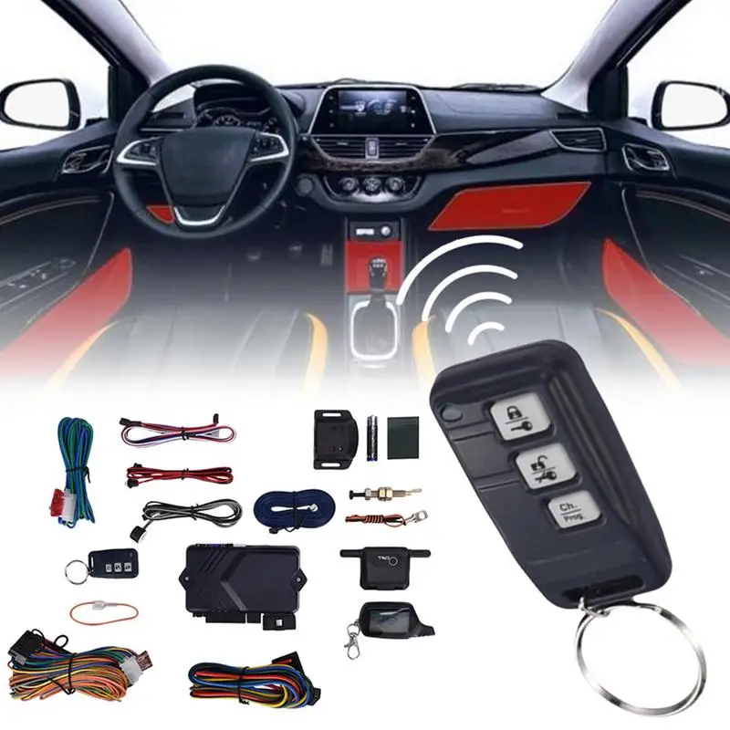 

Car Anti-Theft Alarm System Car Key-less System With LCD Remote Control Central Locking Vibration Alarm Automobile Accessories