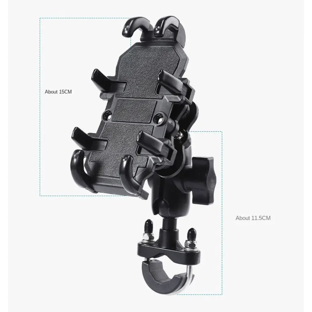 Shockproof Phone Holder Motorcycle Shock Absorber Bike Handlebar Rearview Mirror Mount GPS Clip for 4.7-7.1 inch Mobile Phone