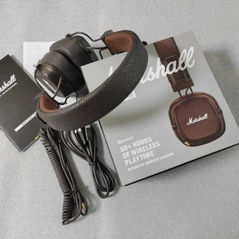 Marshall Major IV 4 auriculares inalámbricos, cascos con Bluetooth, cancelación de ruido, sobre la oreja, plegables, para juegos deportivos