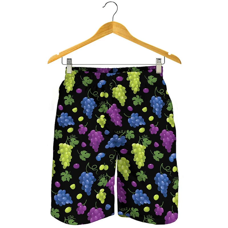 Colorful Grape Pattern Beach Shorts Men 3d Printed Fruit Swimming Trunks Summer Street Short Pants Summer Surf Board Shorts