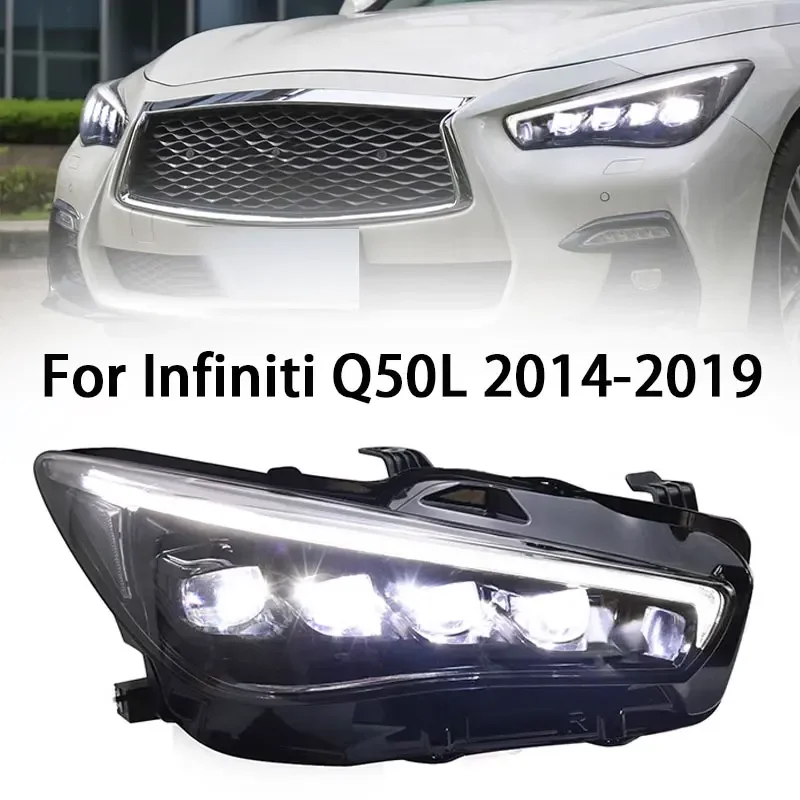 

Автомобильное освещение для Infiniti Q50L, светодиодные фары 2014-2019, фары DRL, матричные фары, линзы проектора «ангельский глаз»