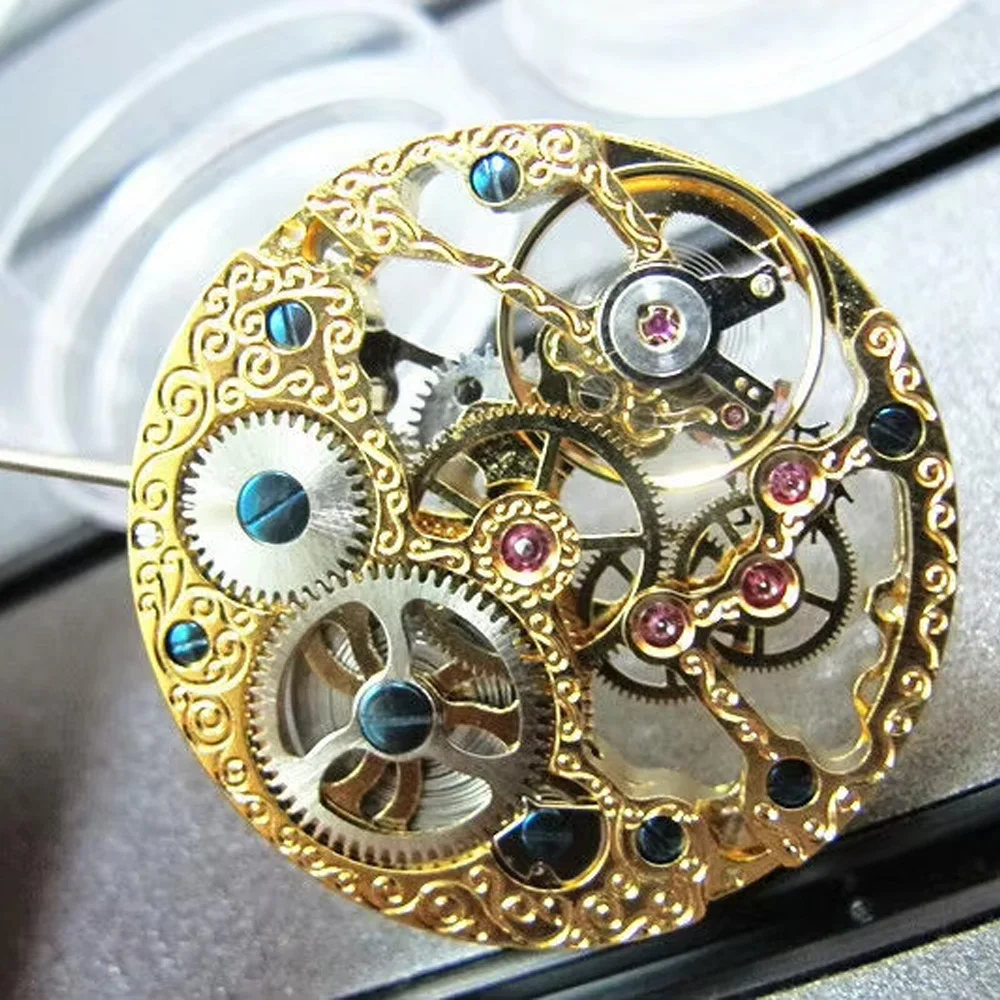 17 Jewels Rose Golden Hollow 6497 Hand Winding Movement For Parnis Wrist Watch Men Parts Tool