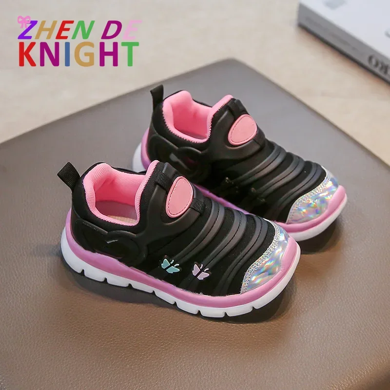 

Новые детские кроссовки, модная весенняя универсальная обувь для девочек, дышащая удобная нескользящая обувь на мягкой подошве для мальчиков, популярная простая повседневная обувь