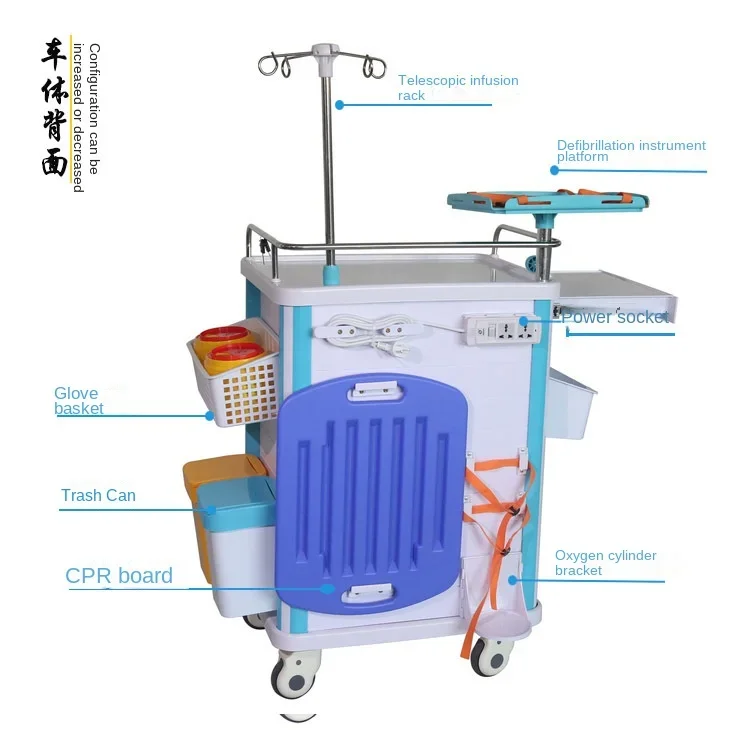 Reliable Cheap High Quality Abs Plastic Multifunctional Anesthesia Trolley