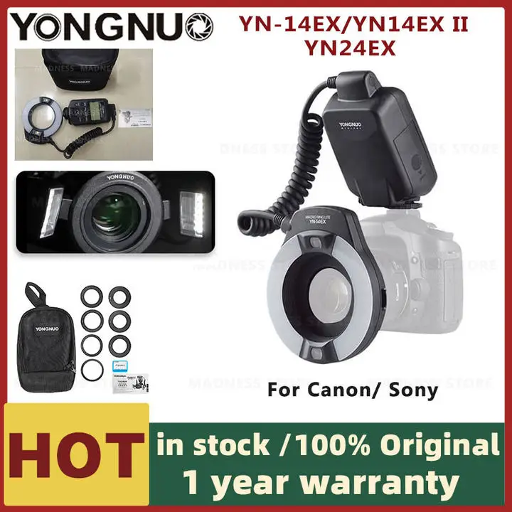 YONGNUO YN-14EX YN14EX II YN24EX Flash LED TTL Macro Ring Lite Flash Speedlite Light for Canon 5D Mark II 5D Mark III 6D 7D 60D