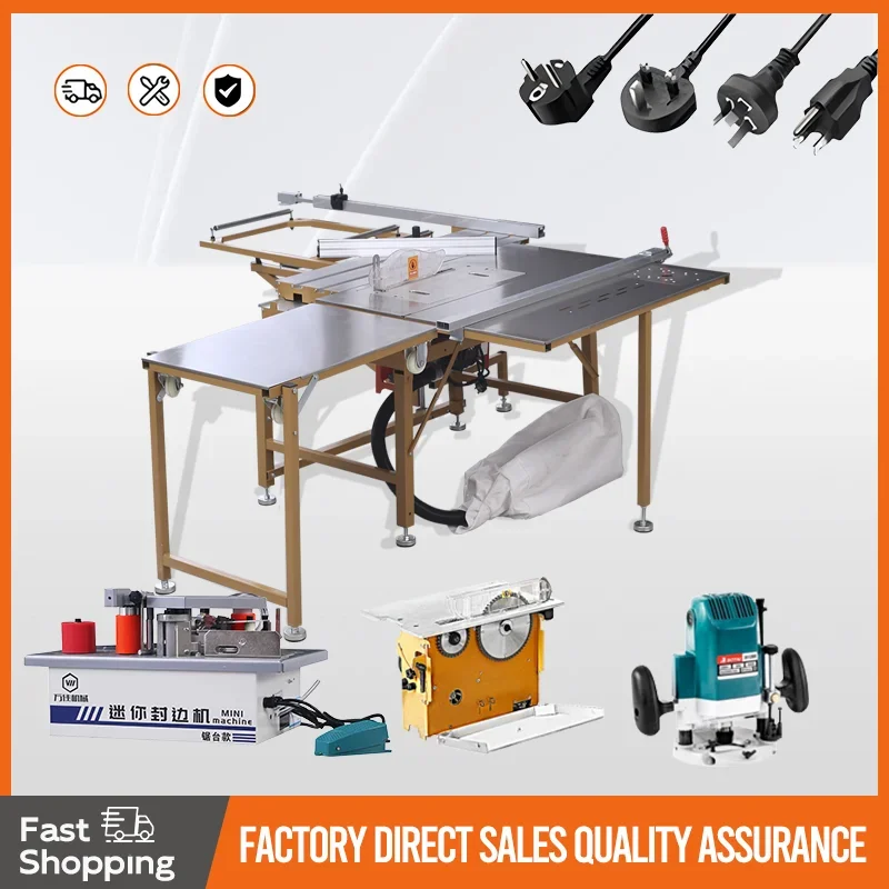 2600W Woodworking Swing Table Saw Precision Workbench Push-pull Folding Saw Table Dust-free Panel Saw