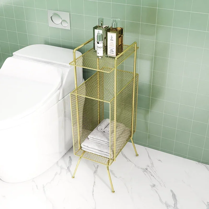 Bathroom Multilayer Organizer, Closestool Side Floor Storage, Floortoceiling Shelf Rack, Multifunctional Bathroom Solution.