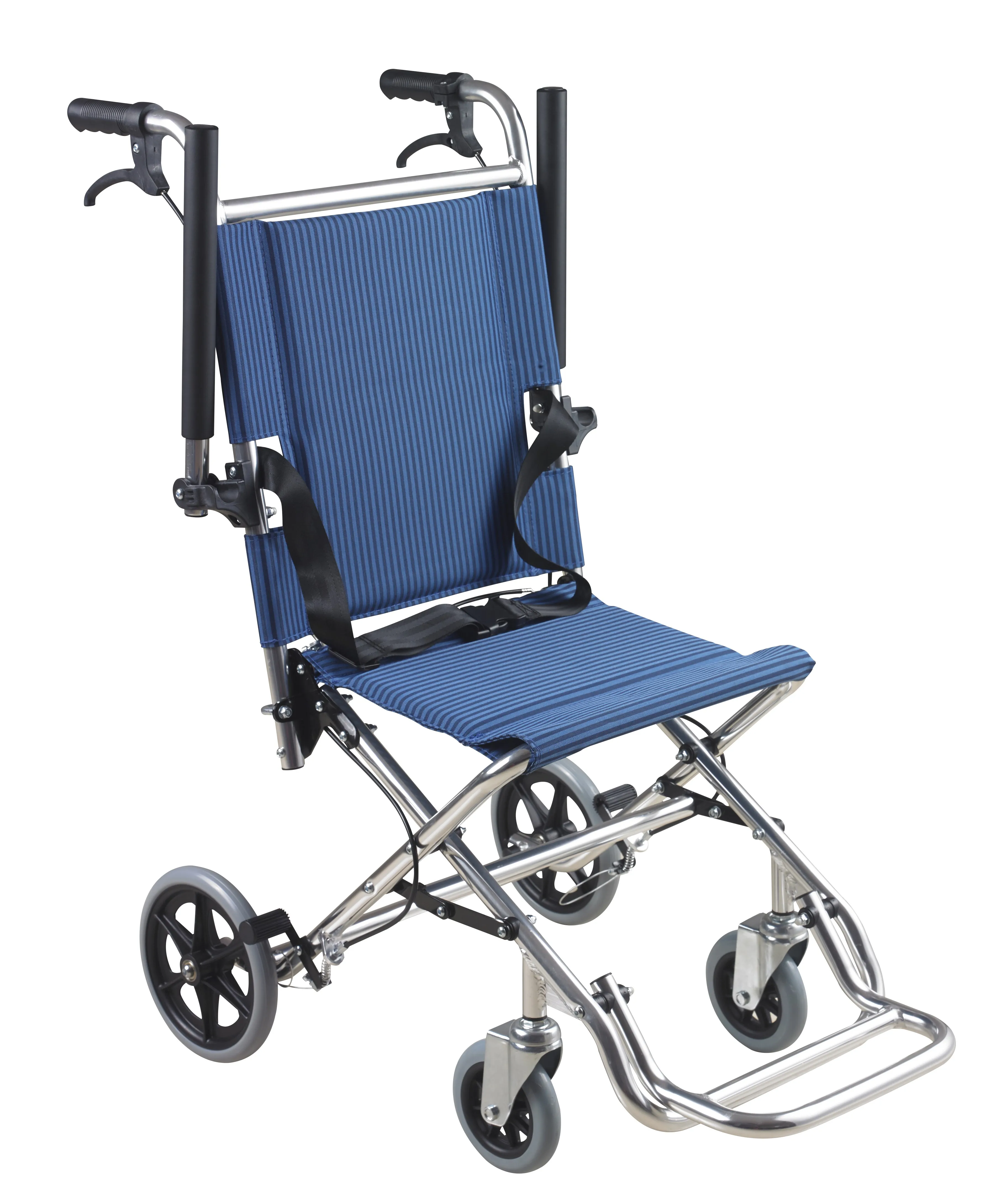 #@Hot Sale  Certified Aluminum Alloy Foldable Removable Transport Wheelchair Elderly Patient 75KGS Capacity Used Outdoor