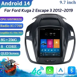 9.7inch Android 14 For Ford Kuga 2 MK2 Escape 3 2012-2019 Car Stereo Radio Multimedia Navigation Wireless Carplay Screen