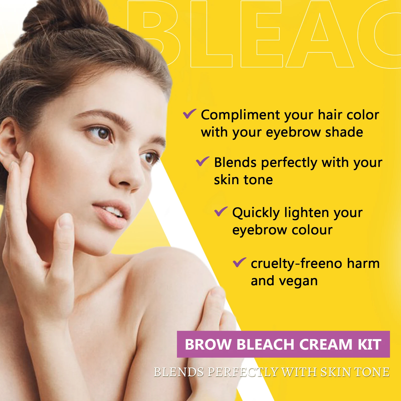 眉毛漂白キット、より良い眉毛の形とマッチングの服、優しい - 肌保護バリア付き、短いプロセス