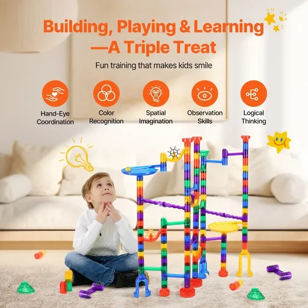 Marble Run Set 145-delig Gebouw STEM-speelgoed Educatief leercadeau voor kinderen