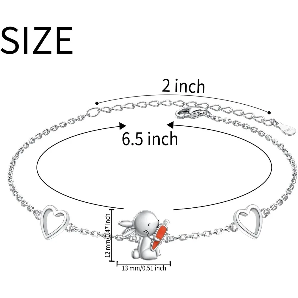 قابل للتعديل الحيوان أساور للنساء الفتيات 925 فضة Axolotl أوبال/الأرنب سوار على شكل قلب هدايا للأم ابنة Sist