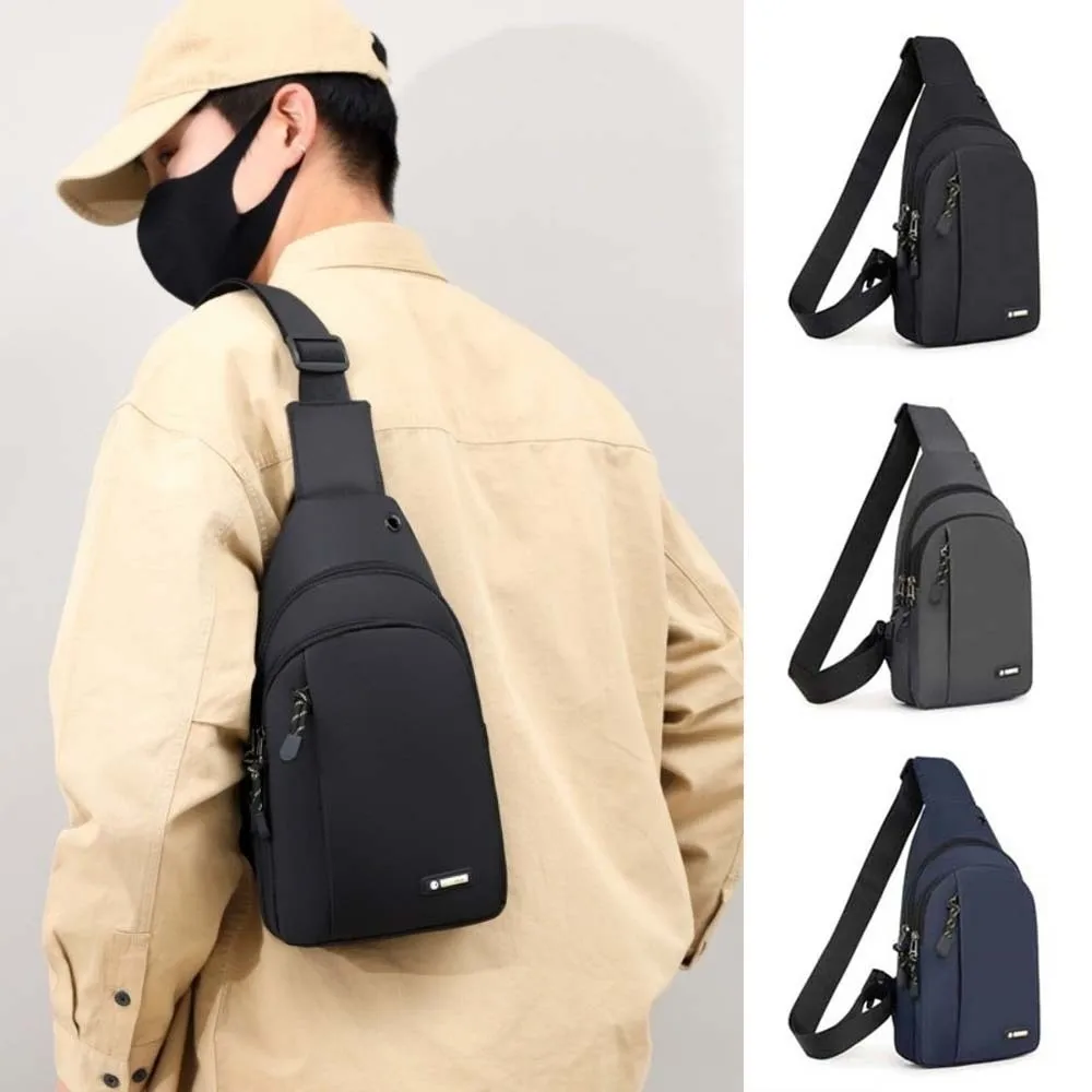 

Waterproof Men Crossbody Bag Phone Pouch Large Capacity Running Phone Bag Oxford Cloth Messenger Bag Men Chest Bag