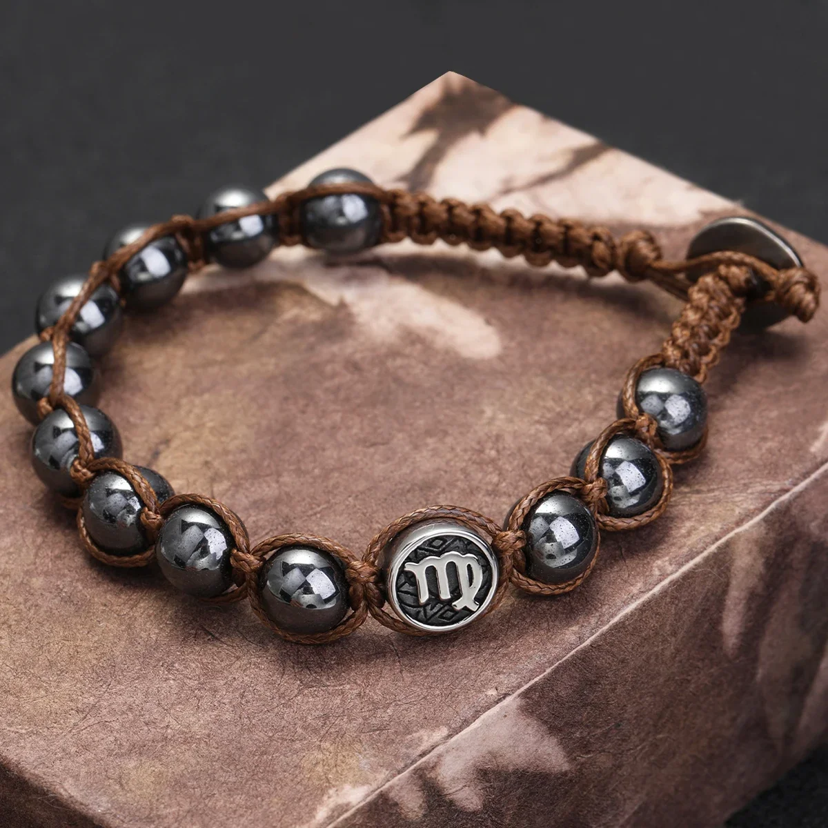 12 Zodiaco Bracelet Stainless Steel Accessory Bracelet 8mm Black Gallstone Men\'s Bracelets pulsera hombre