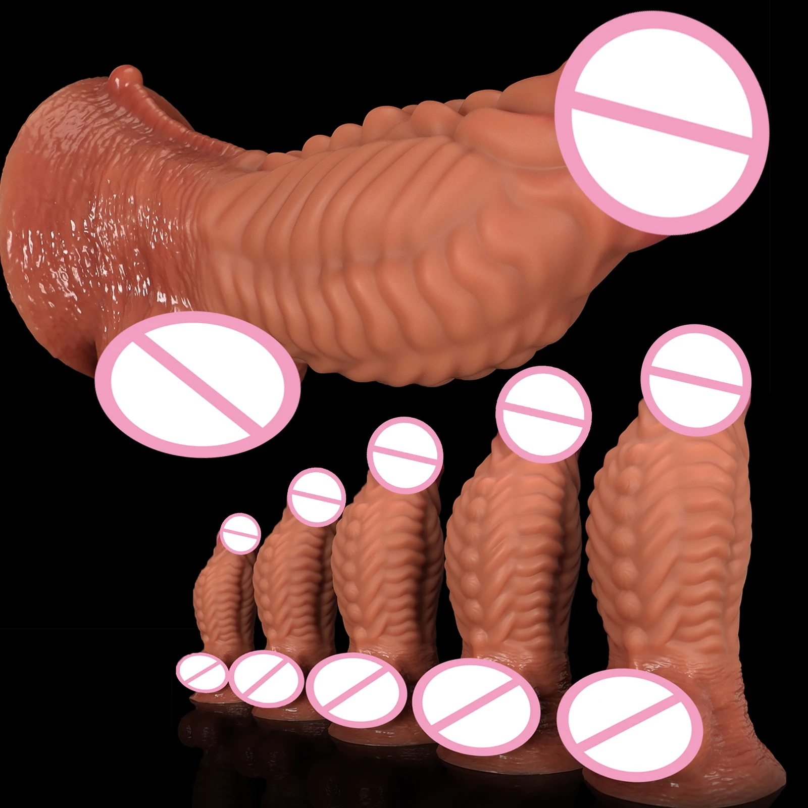 5 Sizes Silicone Monster Dildo With Suction Cup Thick Penis Vaginal Stimulator Masturbator Big Cock Adult Toys Women Sex Product