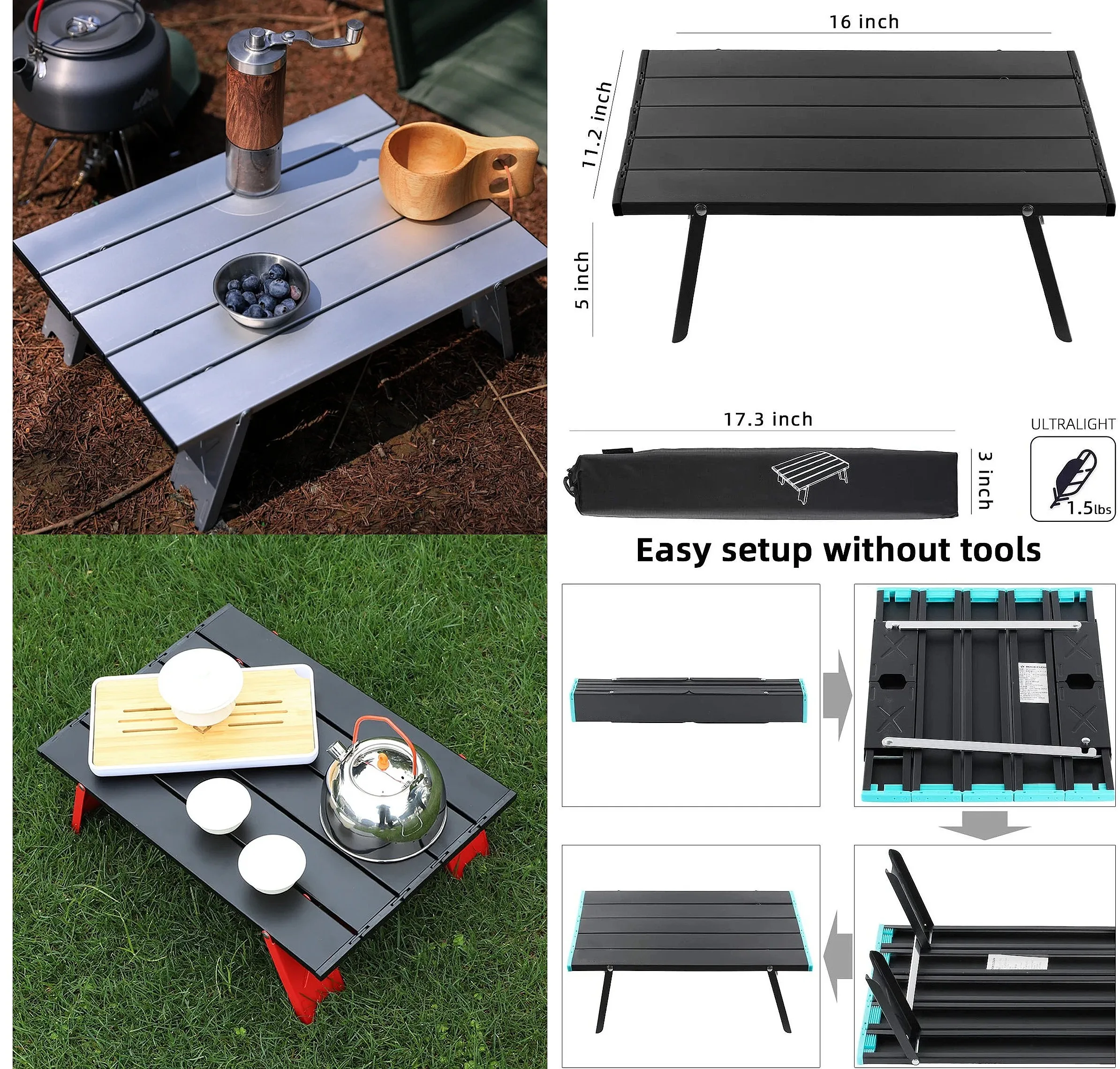 Outdoor Camping Portable Foldable Mini Table For Tours Beach Picnic Barbecue Tableware Folding Computer Desk Ultralight