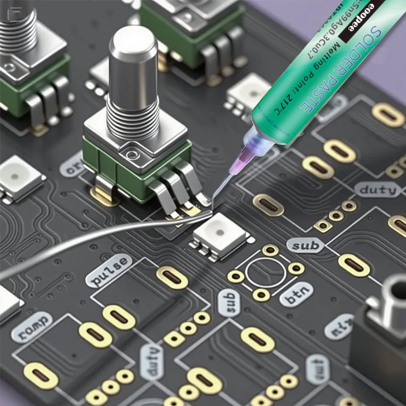 SAC307 Lotpaste Bleifrei No-Clean Sn99Ag0.3Cu0.7 für SMT PCB Reflow Löten, professionelles Schweißpaste Flussmittel für Schaltung – Detail 5