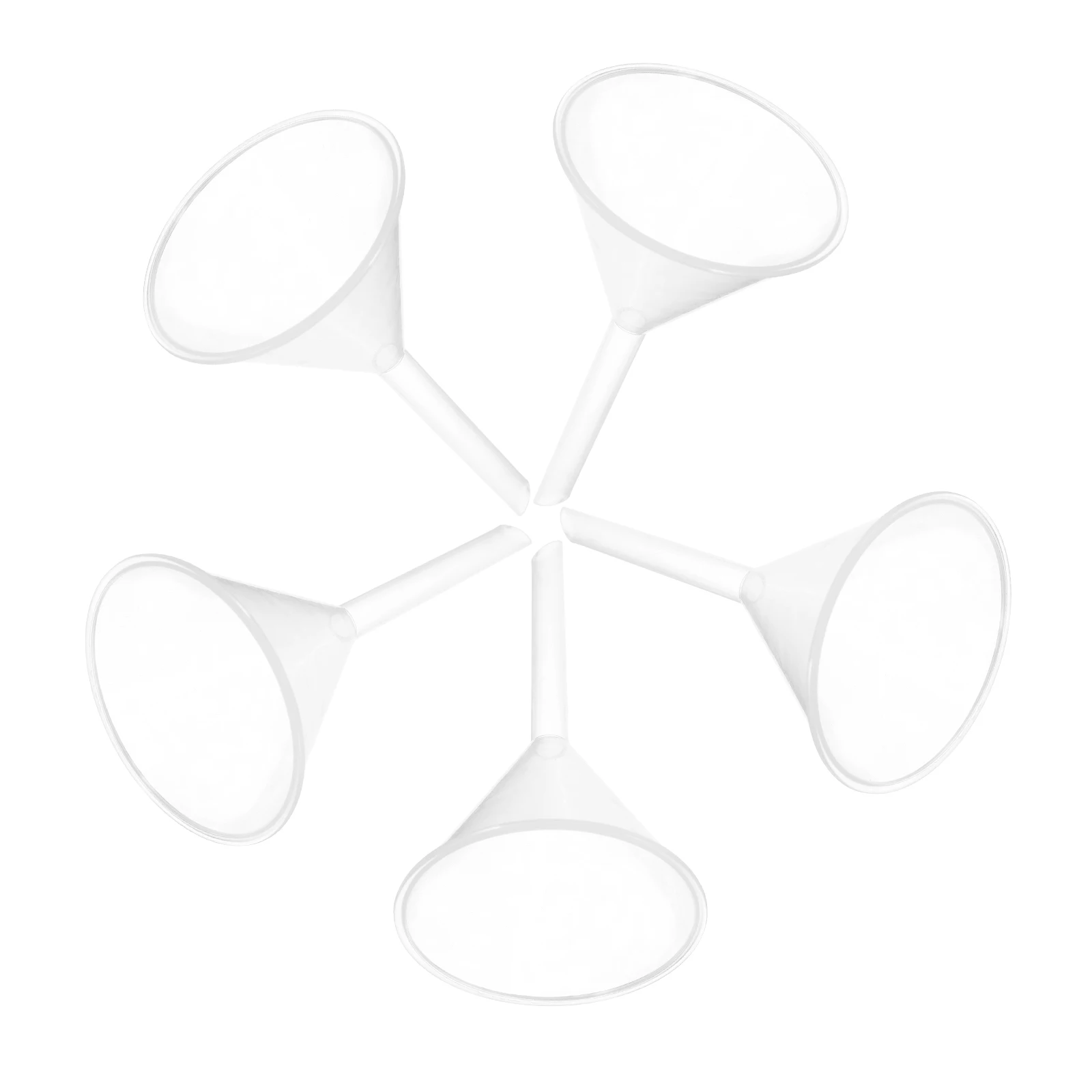 

5Pcs 60mm Long Neck Plastic Funnel Multi-Purpose for Kitchen Laboratory Home Use Plastic Funnels Small Funnel