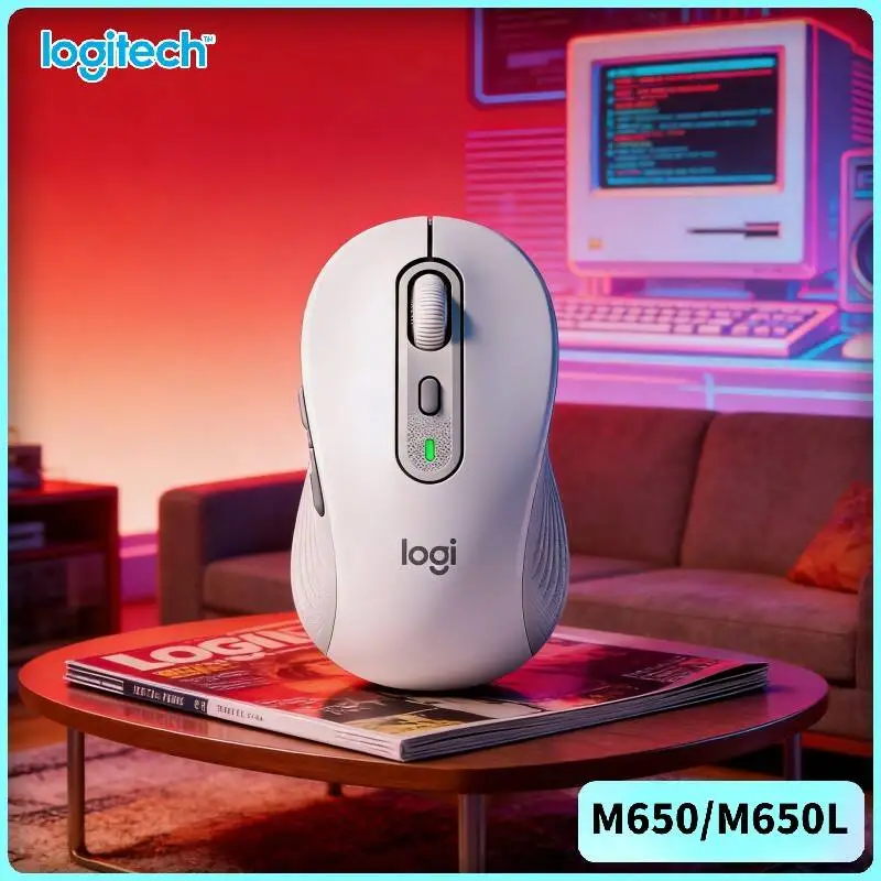 Logitech M650/M650L Wireless Ergonomic Mouse - Soft Thumb Rest, Rubber Side Grips, Advanced Optical Sensor, 24-Month Battery