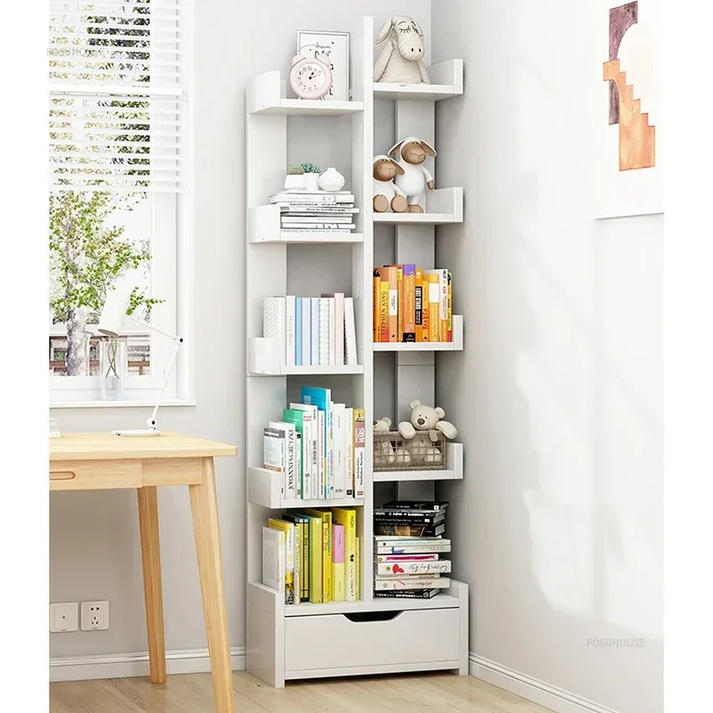 Modern Simple Bookcases for Library Small Floor-standing Tree-shaped Book Shelf Light Luxury Creative Bookcase for Study Room G