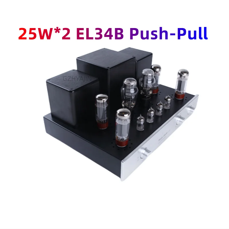 

HIFI 25W*2 EL34B Push-Pull Classic Long Tail Inversion Tube Machine Tube Fever Tube Machine HIFI Power Amplifier YX34T