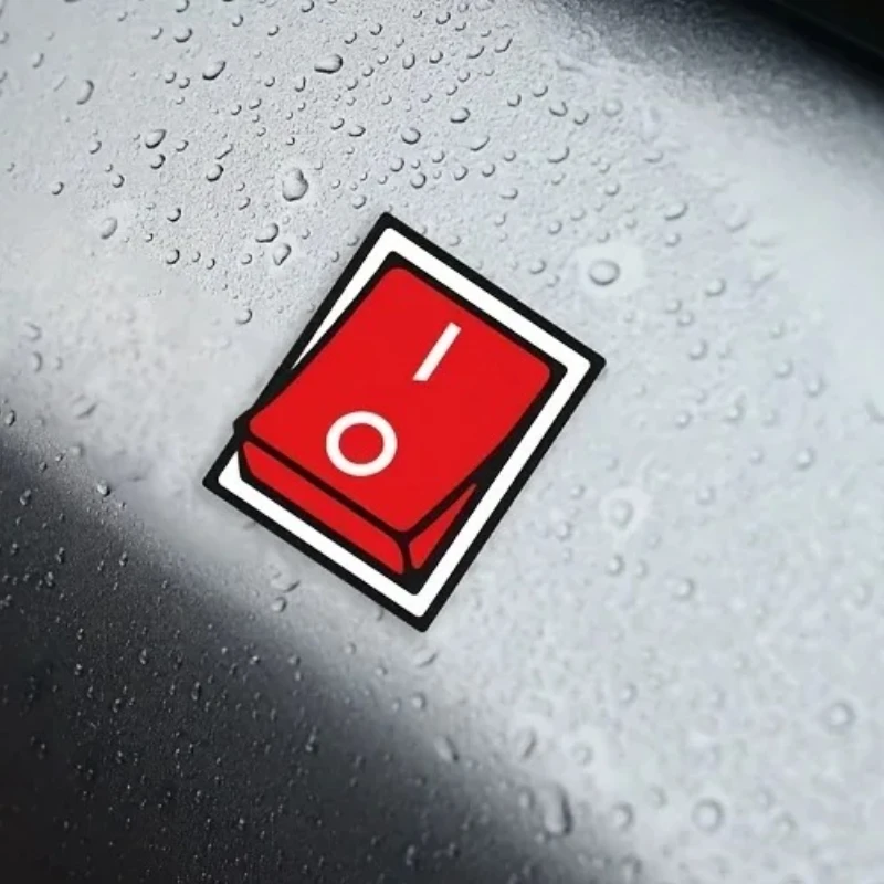 1PC「面白いトグルスイッチカーステッカー、ユニークなデザインのデカール、愛好家のための独特なカーアクセサリー、大胆な車の装飾」