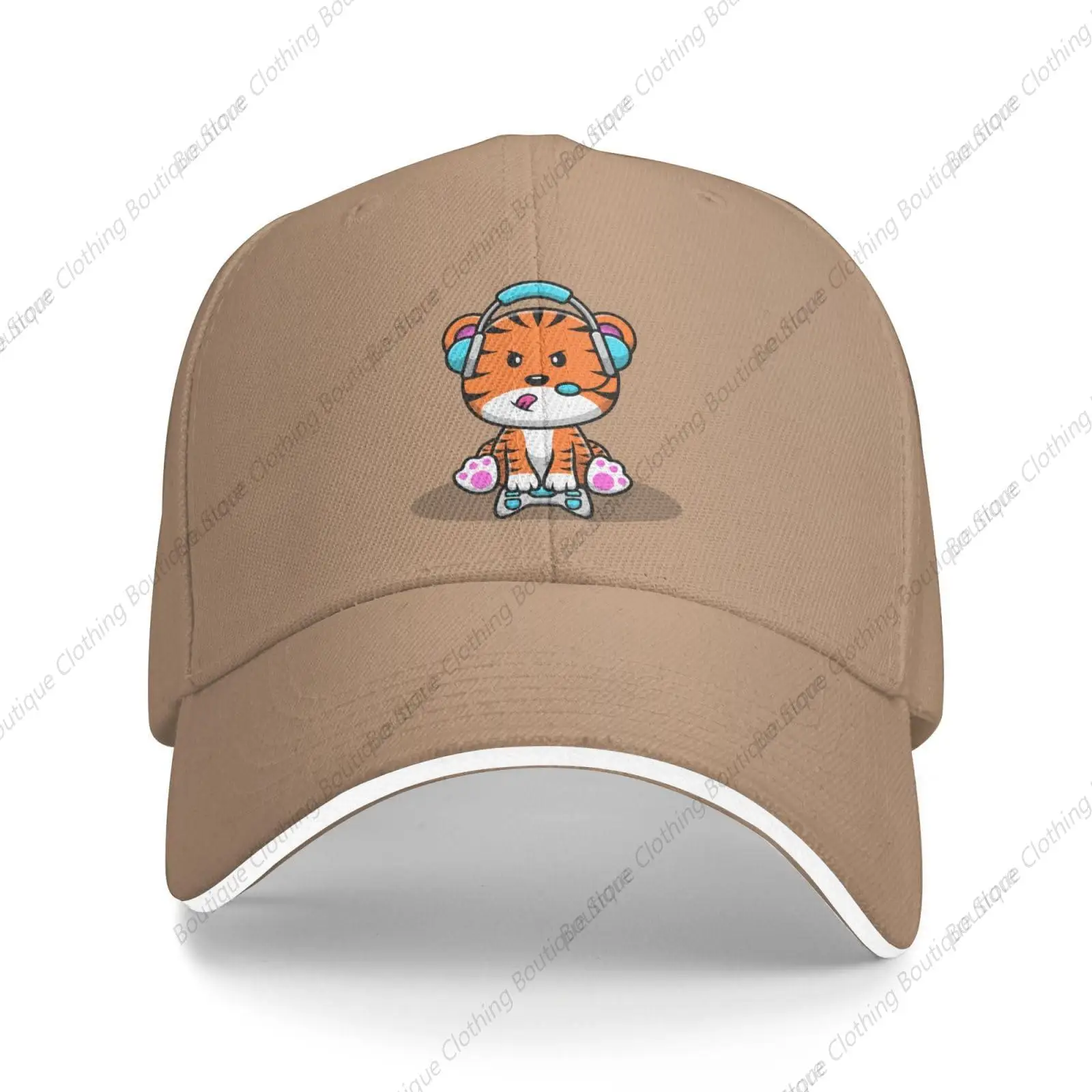 Cute Tiger to Play Games Baseball Cap Women Men Hats Adjustable Truckers Sun Hat Golf Caps Natural