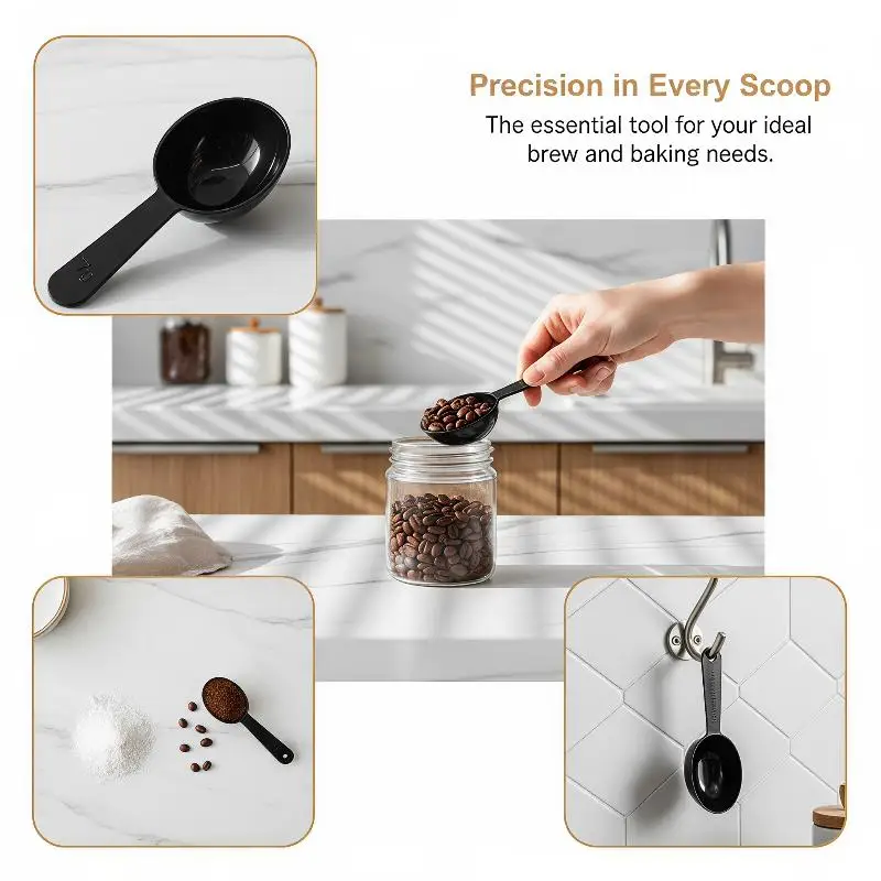 10Pcs Black White Measuring Teaspoon Scoop Plastic 7g 15ml Measuring Spoons Milk Powder Spoon Coffee Beans Container Scoops