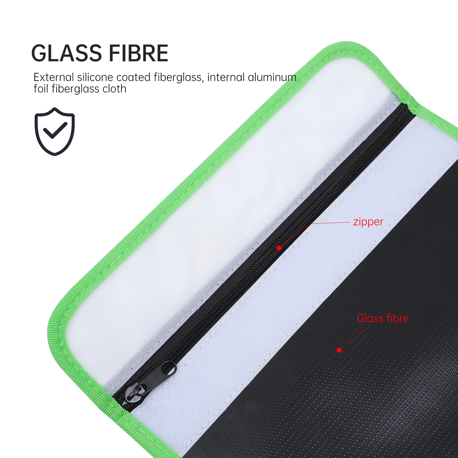 1pc Fireproof Waterproof Document Bag Portable Holder Fire Resistant File Storage Bag For Office Home Students Workers Large