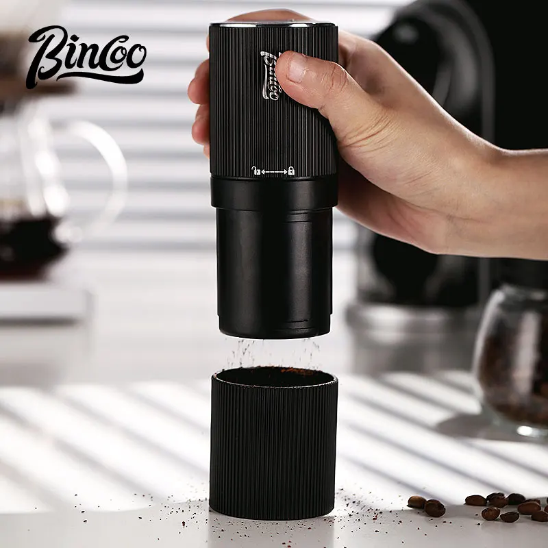 Bincoo Electric Coffee Grinder, Portable, Camping Black Vertical 5 Star Electric Bean Grinder Steel Core Adjustable Coffee Bean