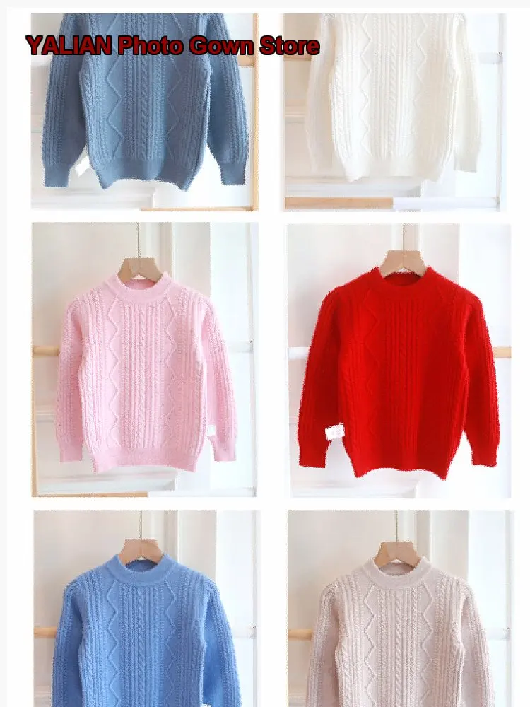 Boys Pullover Sweater Kids Autumn Winter Round Neck Knit Top Soft Breathable Base Layer Top Older Kids Girls