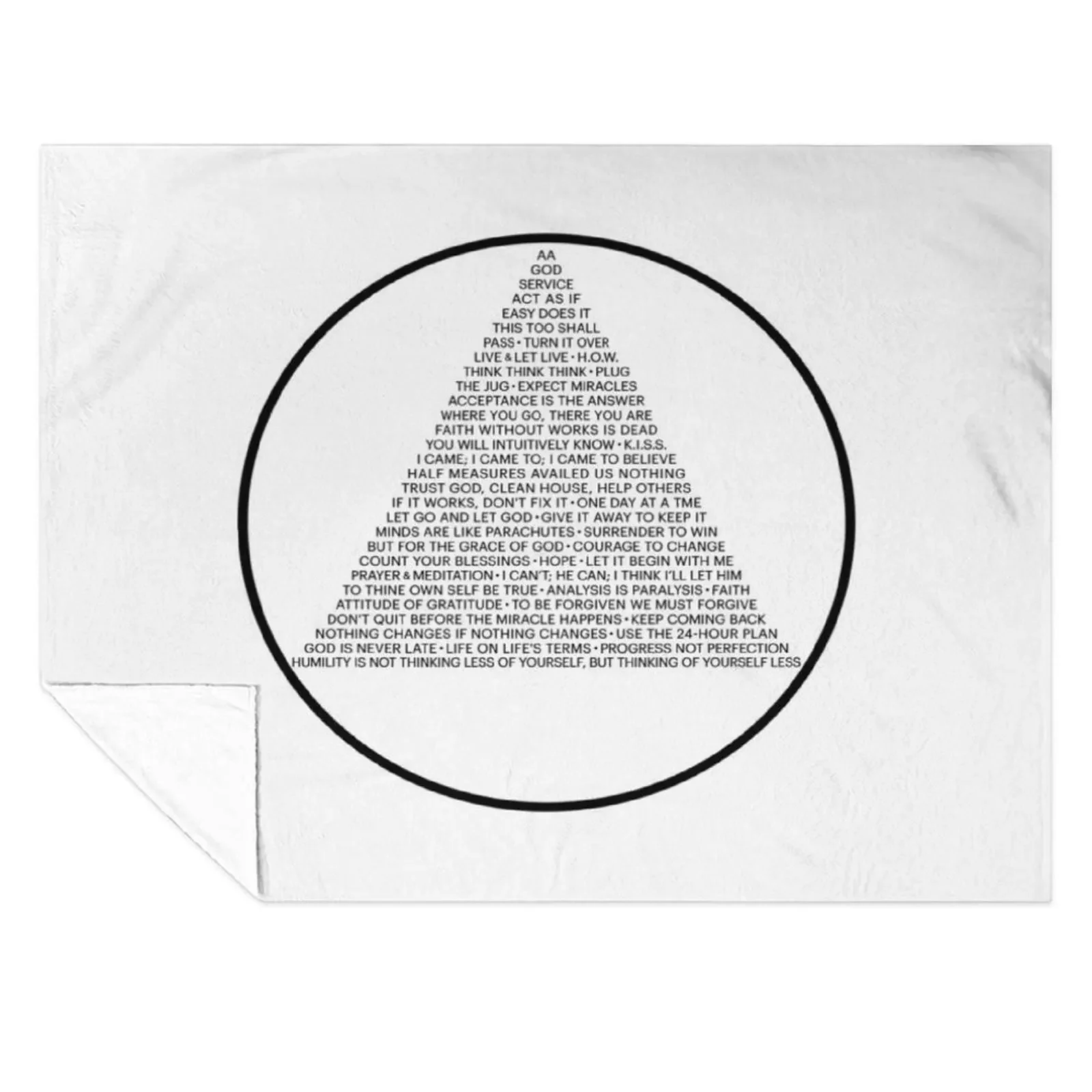 

Alcoholics Anonymous Symbol in Slogans (A.A.) Throw Blanket Picnic Sleeping Bag Sofa sofa bed Blankets