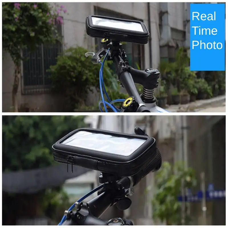 Soporte de teléfono para bicicleta, bolsa de teléfono impermeable para Moto, espejo retrovisor