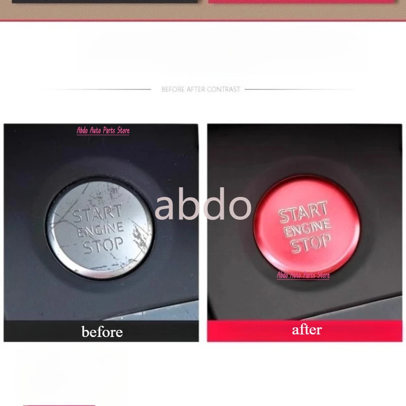 abdo For Audi A3/Q3/Q2L/Q5/Q5L/A6/A6L/A7/A4/A4L/A5 One-click Start Sticker Decorative Protective Cover Car Inner Button Tools