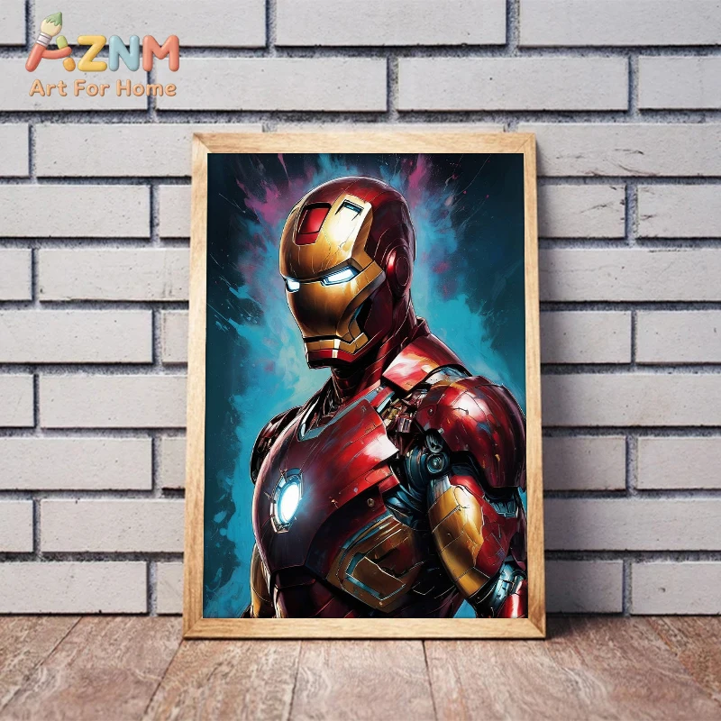 1pc Marvel Movie Art Poster Spider Man Iron Man Deadpool Canvas Painting Classic Character Mural Home Wall Decoration Gift